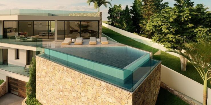 Exklusives Projekt einer Neubau- Villa mit Pool und Meerblick