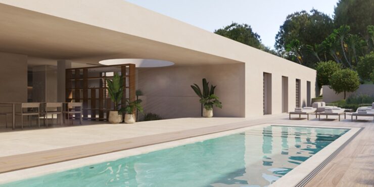 Moderne Neubau Villa in Konstruktion in ruhiger Wohnlage